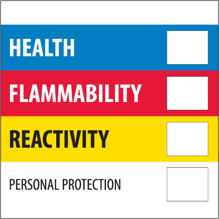 2 x 2" - "Health Flammability Reactivity"