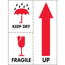 3 x 4" - "Keep Dry Fragile" Labels