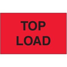 3 x 5" - "Top Load" (Fluorescent Red) Labels