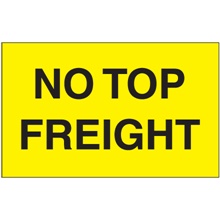 3 x 5" - "No Top Freight" (Fluorescent Yellow) Labels