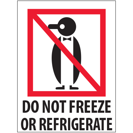3 x 4" - "Do Not Freeze or Refrigerate" Labels
