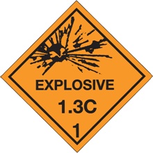 4 x 4" - "Explosive - 1.3C - 1" Labels
