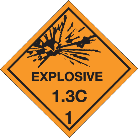 4 x 4" - "Explosive - 1.3C - 1" Labels