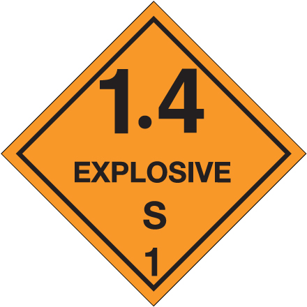 4 x 4" - "1.4 - Explosive - S 1" Labels