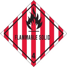 4 x 4" - "Flammable Solid - 4" Labels