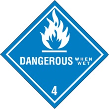4 x 4" - "Dangerous When Wet - 4" Labels