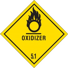4 x 4" - "Oxidizer - 5.1" Labels