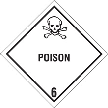 4 x 4" - "Poison - 6" Labels
