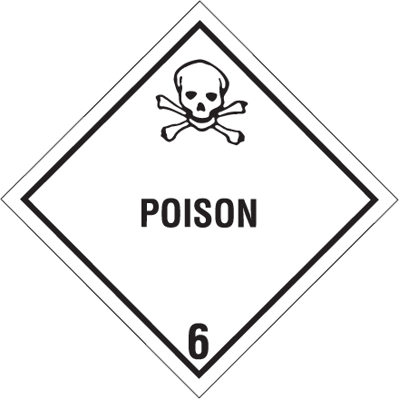 4 x 4" - "Poison - 6" Labels