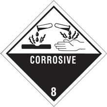 4 x 4" - "Corrosive - 8" Labels