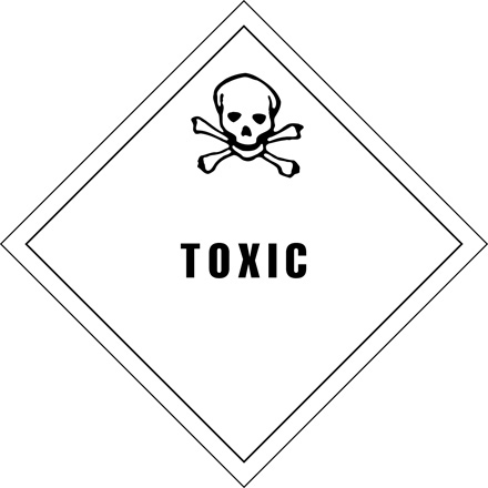 4 x 4" - "Toxic" Labels