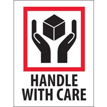 3 x 4" - "Handle With Care" Labels